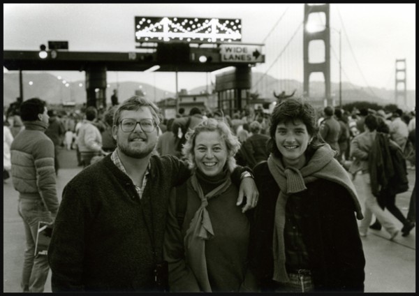With all the hoopla about the 75th anniversary of the Golden Gate Bridge, i thought i share a couple of photos from the Bridges 50th. Left to right, Ken, Elizabeth and Alice. 