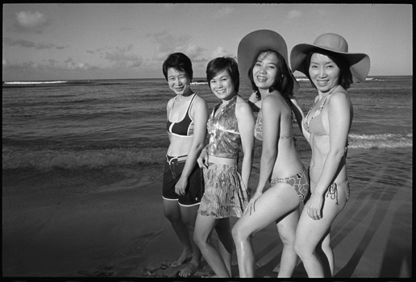 Everyone is a star on Waikiki Beach. They asked me to take photos of them with their cameras. I took this one with mine.