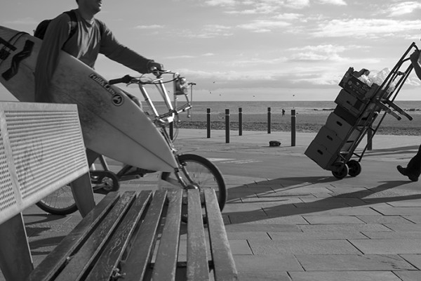 The first time I saw a surfer on a bike in Barcelona