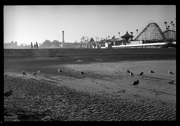 Sometimes a pulled back perspective captures the  mood of a place. Or maybe it's just a boring, static long shot? Whatever, there's nice fall light, birds, boys and The Boardwalk!