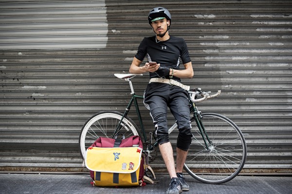 This is Jesus. He was taking a break from his bike messenger duties when I asked to photograph him. We talked about New York, art and photography. I snapped some photos of him and he snapped some of me. 