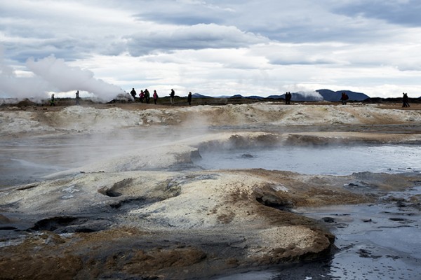 Hverir is a large geothermal area of mud pools, fumaroles and sticky red dirt. It's hot and stinky and not unlike being on another planet.