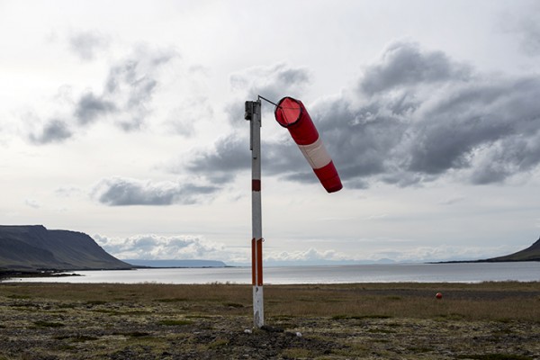 Wind sock and runway in the middle of nowhere, Westfjords.